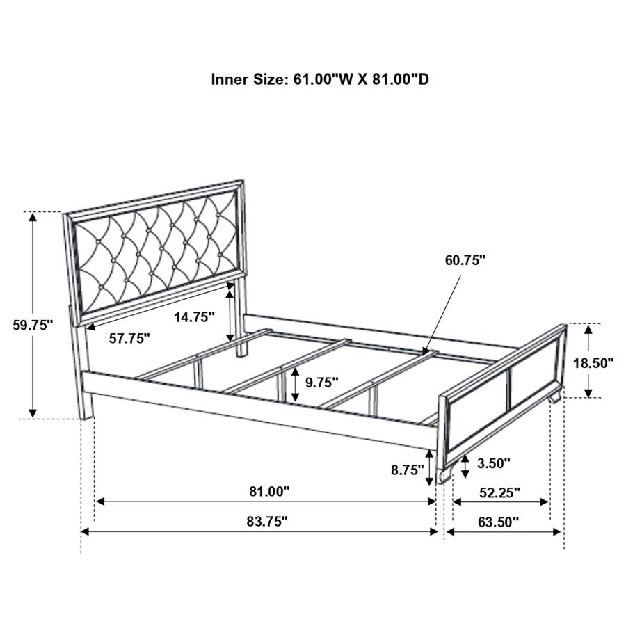 Beaumont Gold Queen Bed 4 Pc Set - furniture place usa