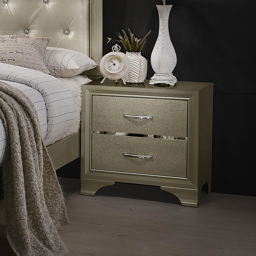 Beaumont Gold Nightstand - furniture place usa
