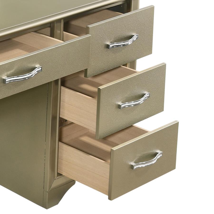 Beaumont Gold Vanity Table & Mirror - furniture place usa