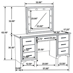 Beaumont Gold Vanity Table & Mirror - furniture place usa