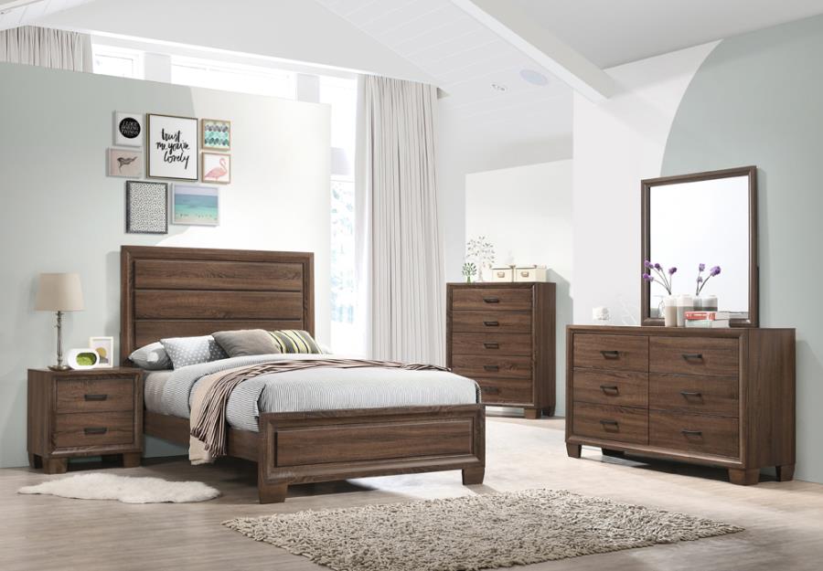 Brandon Brown Full Bed 4 Pc Set - furniture place usa
