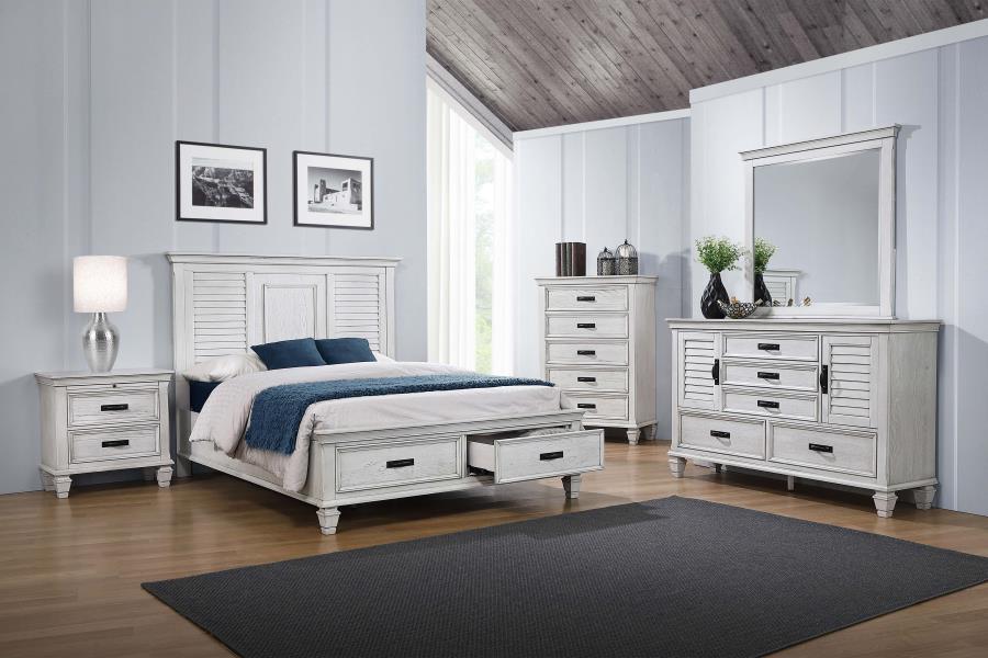Franco Ivory Eastern King Storage Bed - furniture place usa
