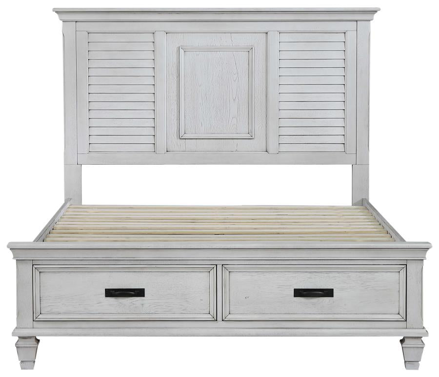 Franco Ivory Queen Bed 5 Pc Set - furniture place usa