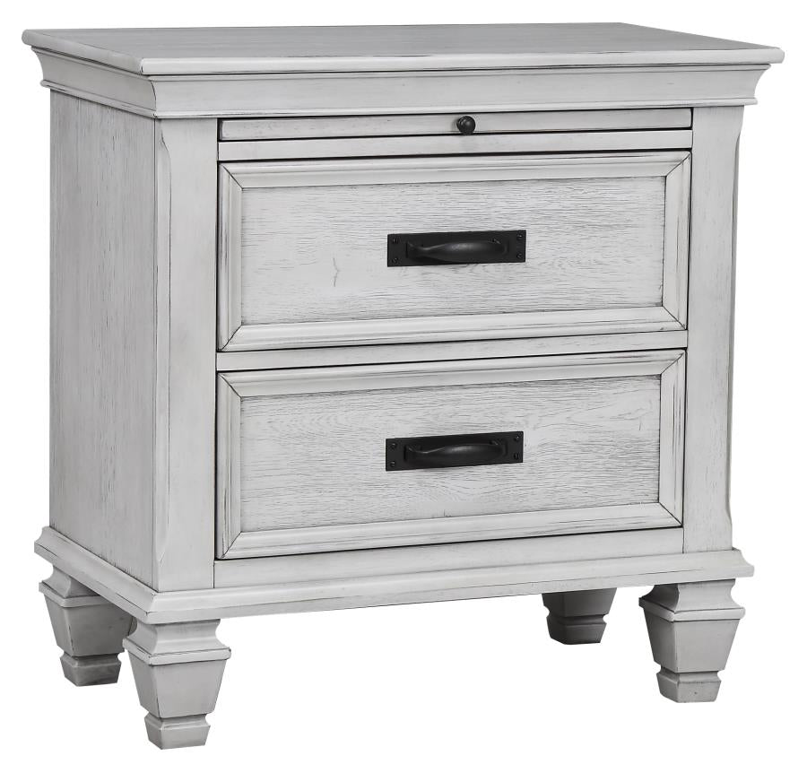 Franco Ivory Queen Bed 5 Pc Set - furniture place usa