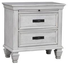 Franco Ivory Queen Bed 5 Pc Set - furniture place usa