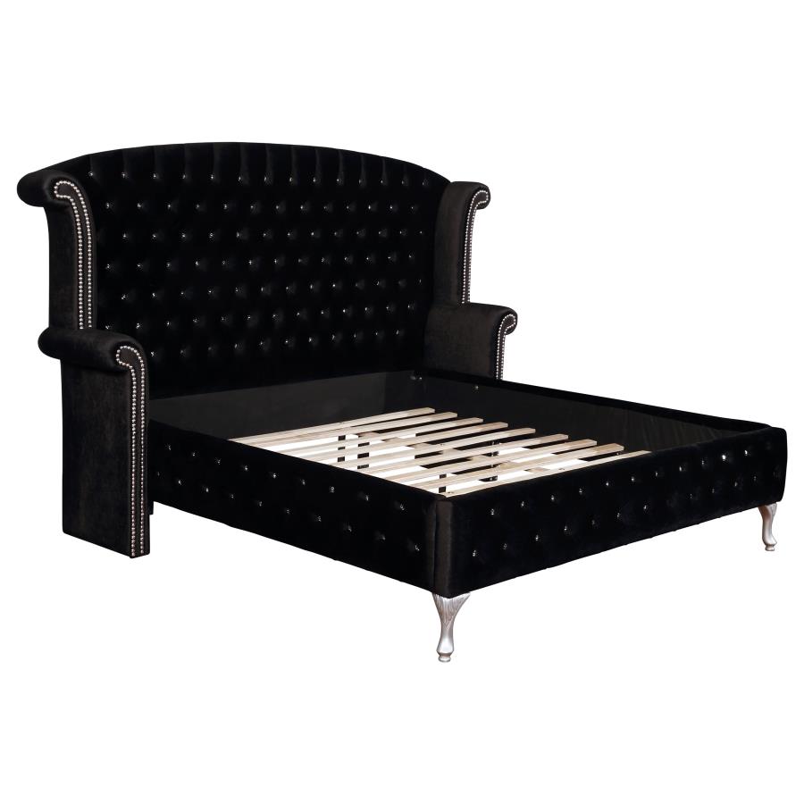 Deanna Black California King Bed 4 Pc Set - furniture place usa
