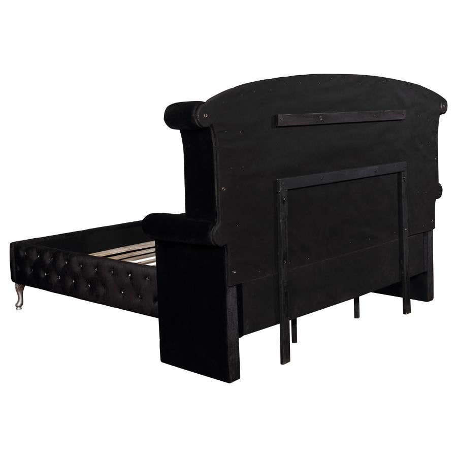 Deanna Black California King Bed 4 Pc Set - furniture place usa