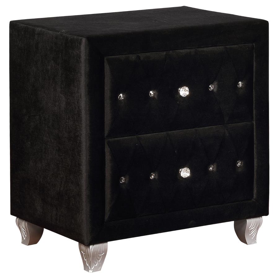 Deanna Black Nightstand - furniture place usa