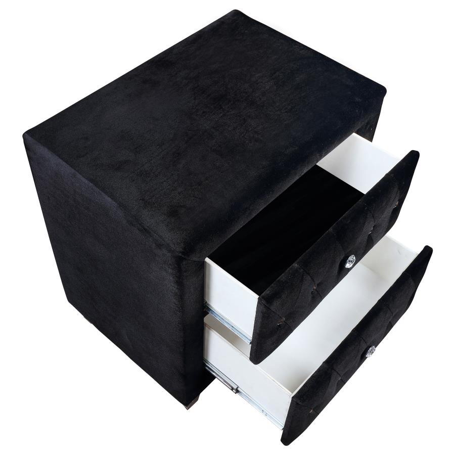Deanna Black Nightstand - furniture place usa