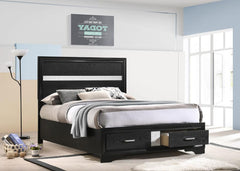 Miranda Black Full Storage Bed - furniture place usa