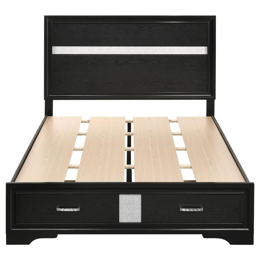 Miranda Black Full Storage Bed - furniture place usa
