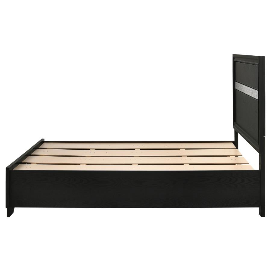 Miranda Black Full Storage Bed - furniture place usa