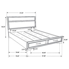 Miranda Black Full Storage Bed - furniture place usa