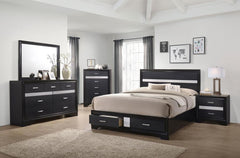 Miranda Black Eastern King Bed 4 Pc Set - furniture place usa
