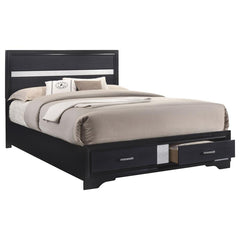 Miranda Black Eastern King Bed 4 Pc Set - furniture place usa