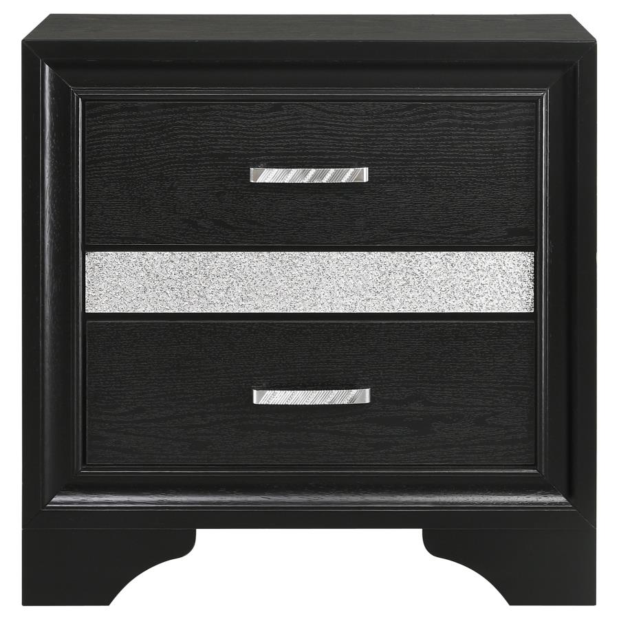 Miranda Black Eastern King Bed 4 Pc Set - furniture place usa
