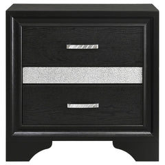 Miranda Black Eastern King Bed 4 Pc Set - furniture place usa