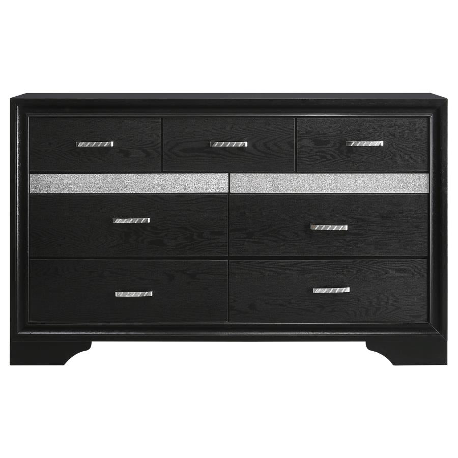 Miranda Black Eastern King Bed 4 Pc Set - furniture place usa