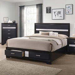 Miranda Black California King Storage Bed - furniture place usa