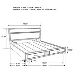 Miranda Black California King Storage Bed - furniture place usa