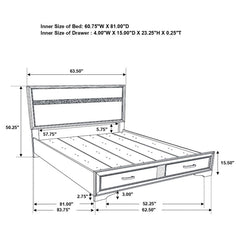 Miranda Black Queen Bed 4 Pc Set - furniture place usa