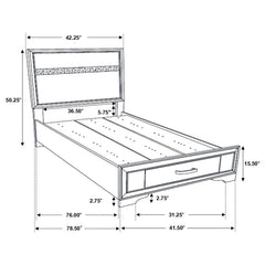 Miranda Black Twin Bed 5 Pc Set - furniture place usa