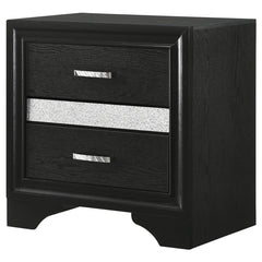 Miranda Black Nightstand - furniture place usa