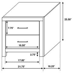 Brantford Ivory Nightstand - furniture place usa