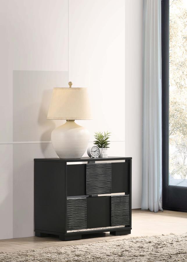 Blacktoft Black Nightstand - furniture place usa