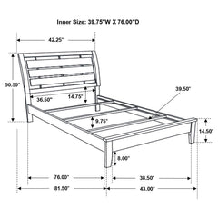 Serenity Grey Twin Bed - furniture place usa