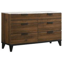 Mays Brown Eastern King Bed 4 Pc Set - furniture place usa
