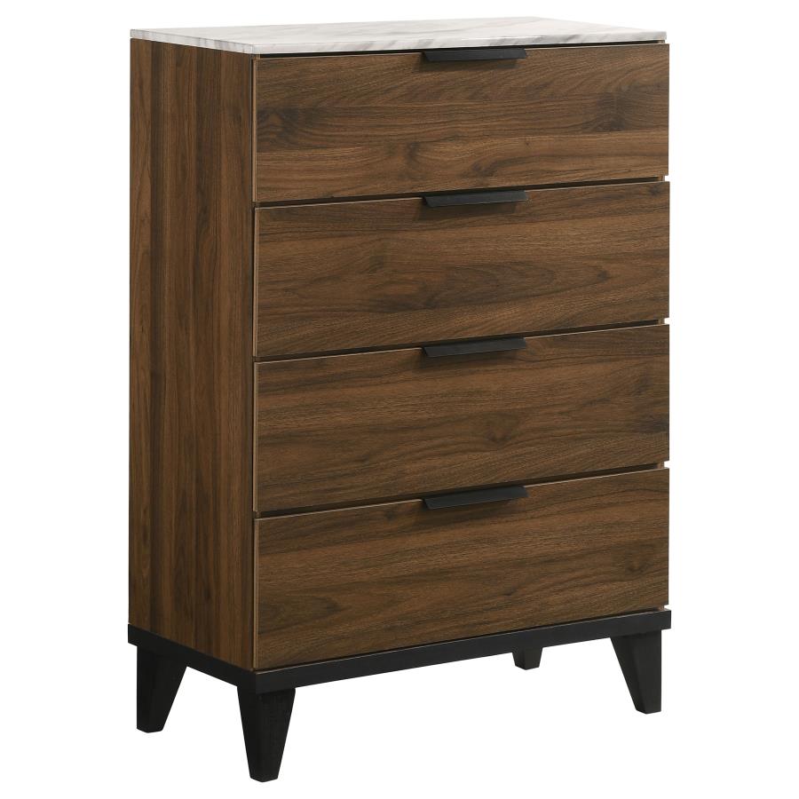 Mays Brown Queen Bed 5 Pc Set - furniture place usa