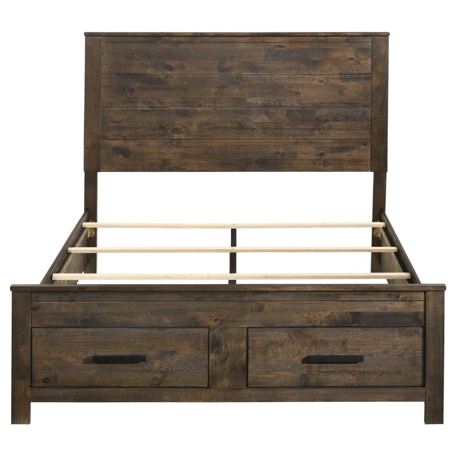 Woodmont Brown Queen Bed 4 Pc Set - furniture place usa