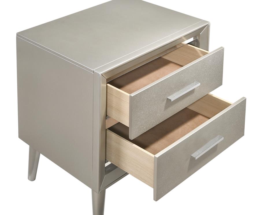 Ramon Silver Nightstand - furniture place usa
