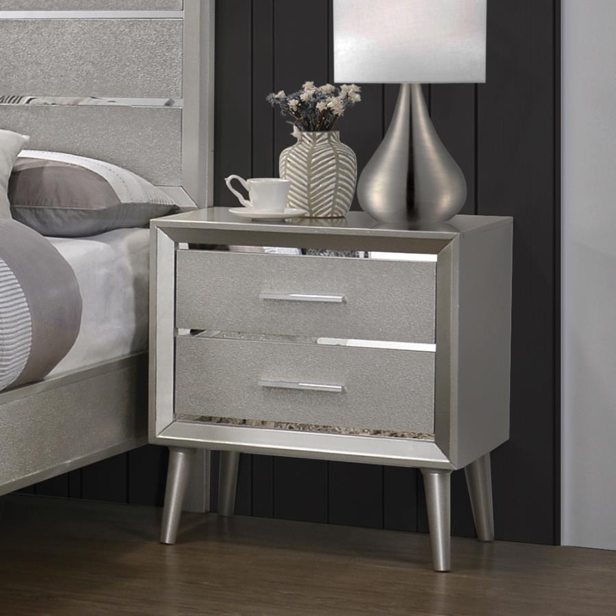 Ramon Silver Nightstand - furniture place usa