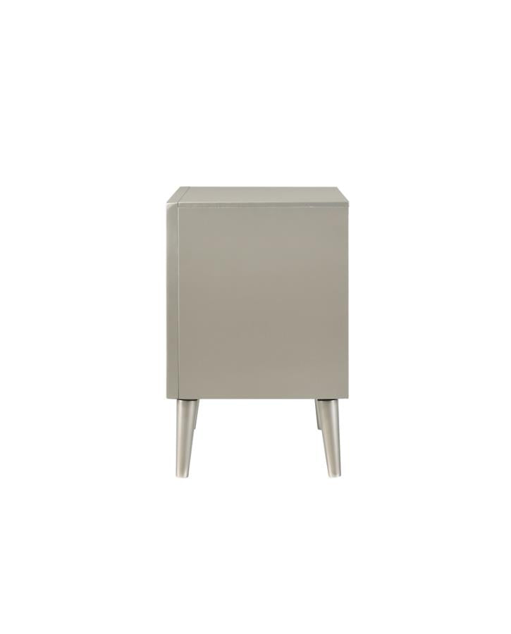 Ramon Silver Nightstand - furniture place usa