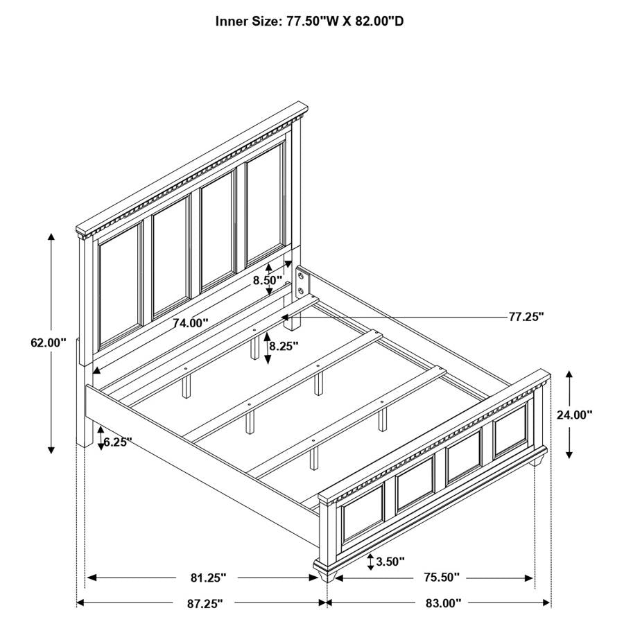 Bennington Brown Eastern King Bed - furniture place usa