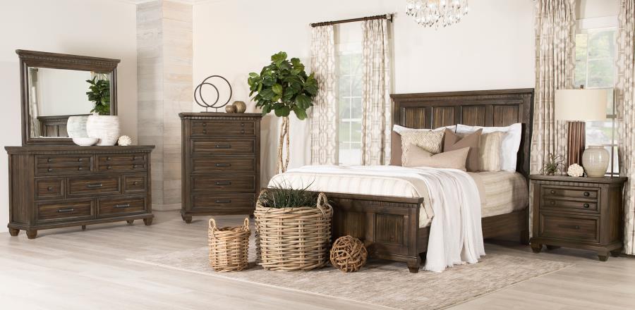 Bennington Brown Eastern King Bed - furniture place usa