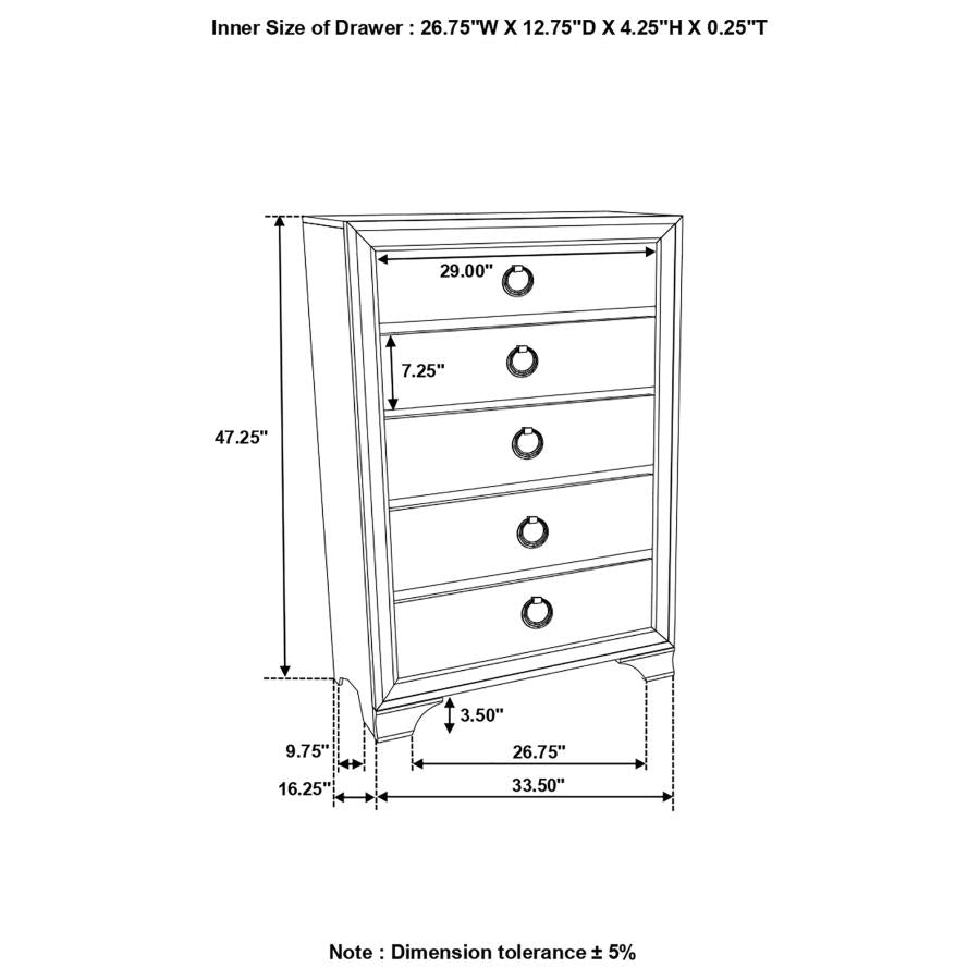 Salford Silver Chest - furniture place usa