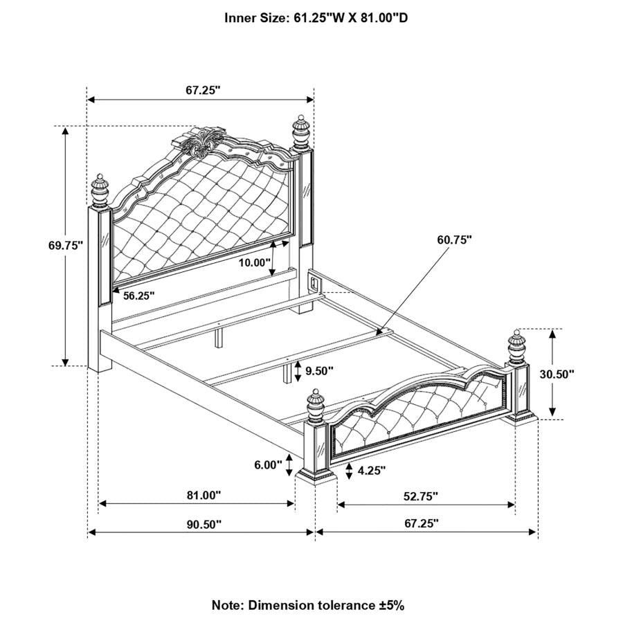 Heidi Silver Queen Bed - furniture place usa