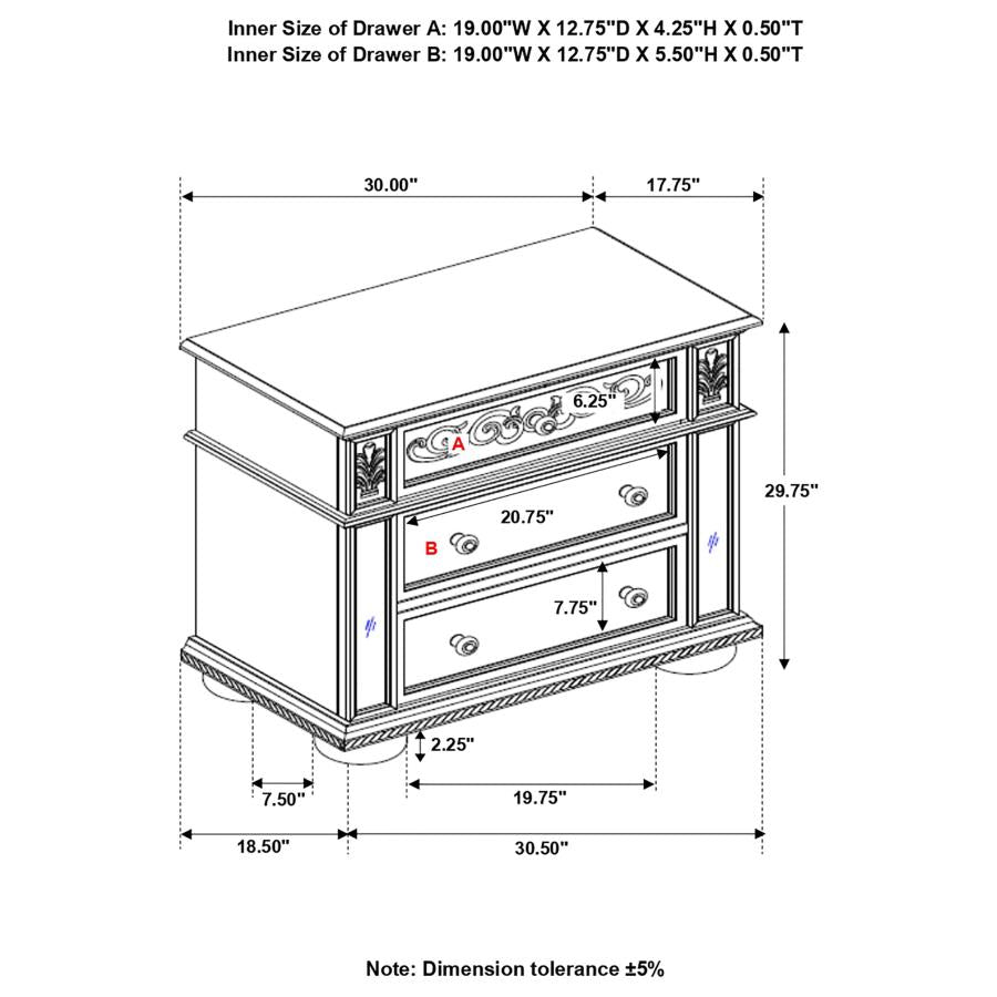 Heidi Silver Nightstand - furniture place usa