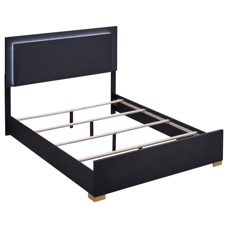 Marceline Black Eastern King Bed 5 Pc Set - furniture place usa