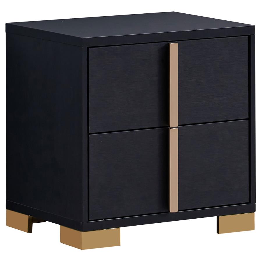 Marceline Black Eastern King Bed 5 Pc Set - furniture place usa