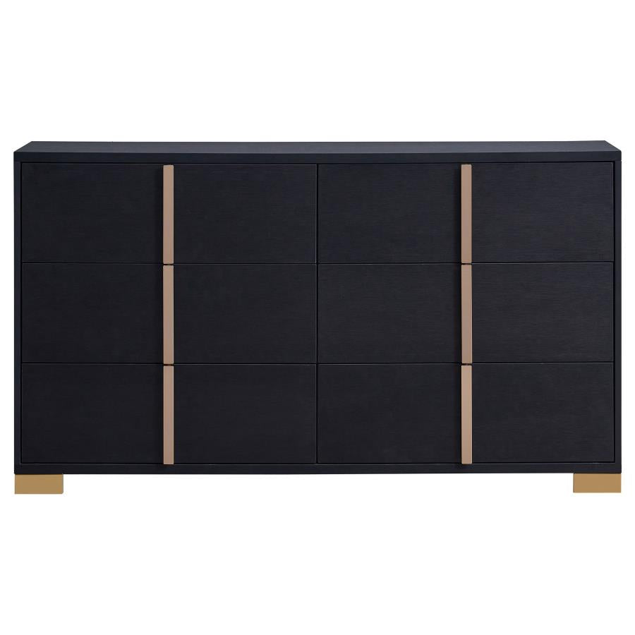 Marceline Black Eastern King Bed 5 Pc Set - furniture place usa