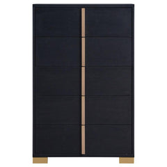 Marceline Black Eastern King Bed 5 Pc Set - furniture place usa