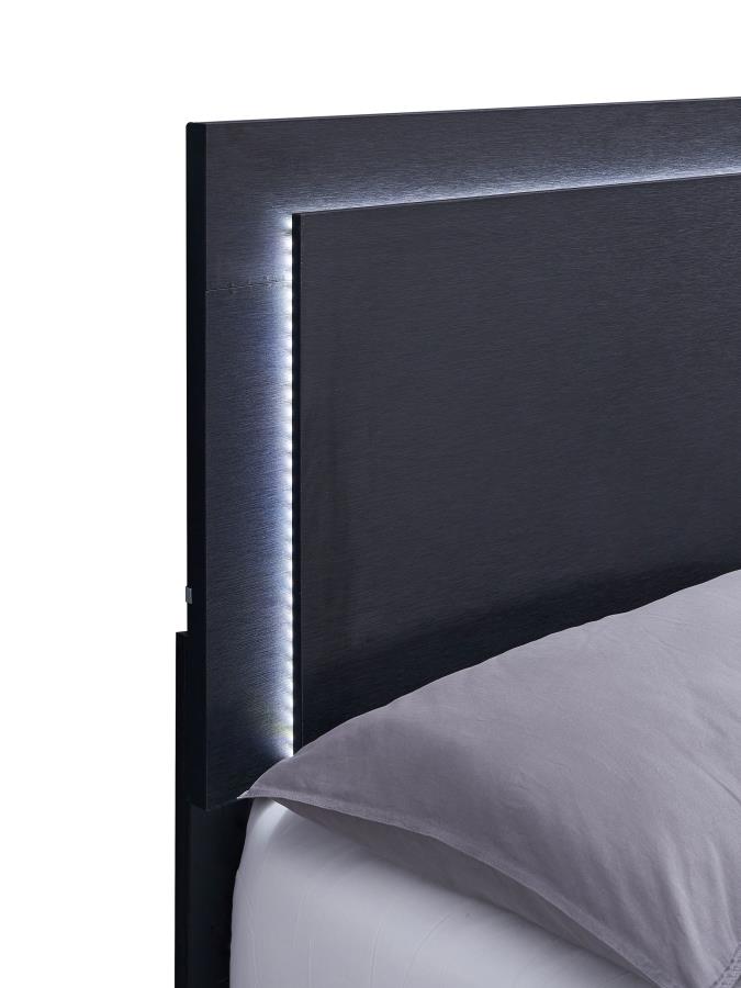 Marceline Black Eastern King Bed 5 Pc Set - furniture place usa