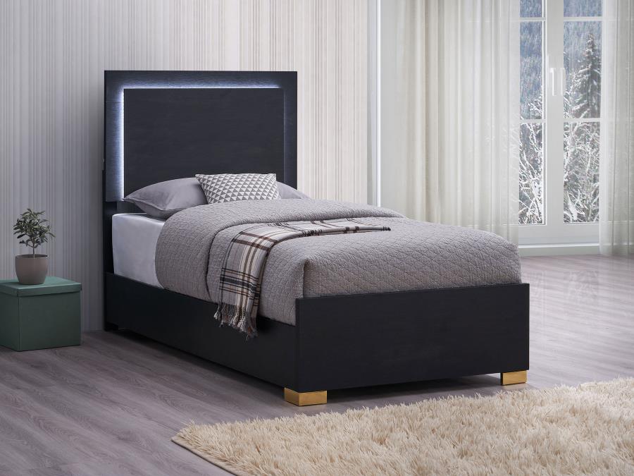 Marceline Black Twin Bed - furniture place usa