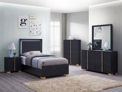 Marceline Black Twin Bed - furniture place usa