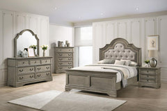 Manchester Brown Queen Bed 5 Pc Set - furniture place usa