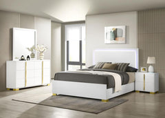 Marceline White Full Bed 4 Pc Set - furniture place usa